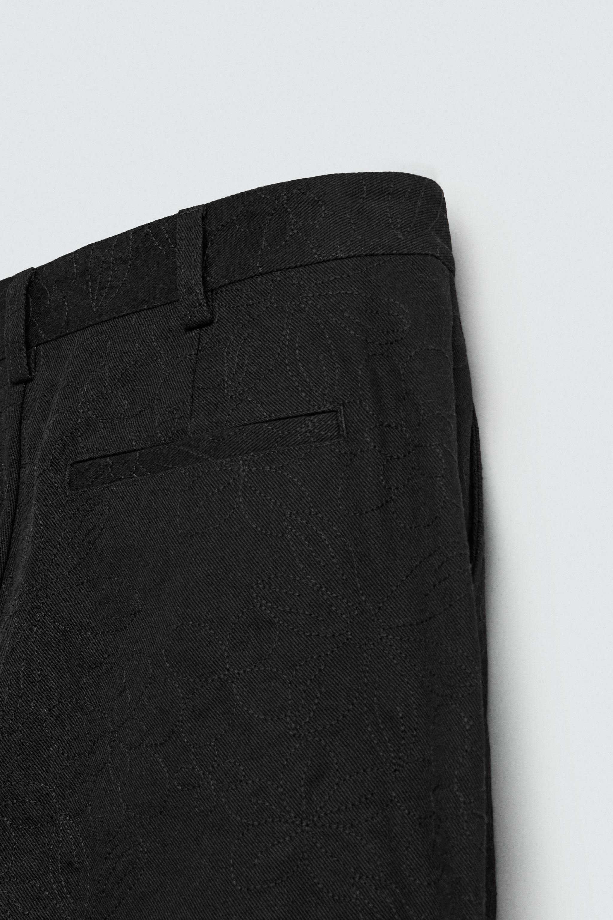 FLORAL EMBROIDERY PANTS